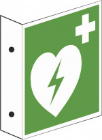 Fahnenschild Automatischer Externer Defibrillator (AED)