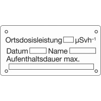 Ortsdosisleistung, Datum, Name, Aufenthaltsdauer max.