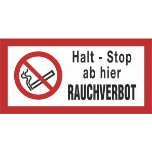 Halt - Stop ab hier RAUCHVERBOT