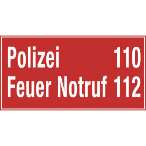 Polizei 110   Feuer Notrof 112