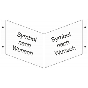 Winkelschild neutrale Ausführung, wahlweise mit Symbol nach Wunsch