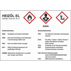 Heizöl EL Gefahren- und Sicherheitshinweise