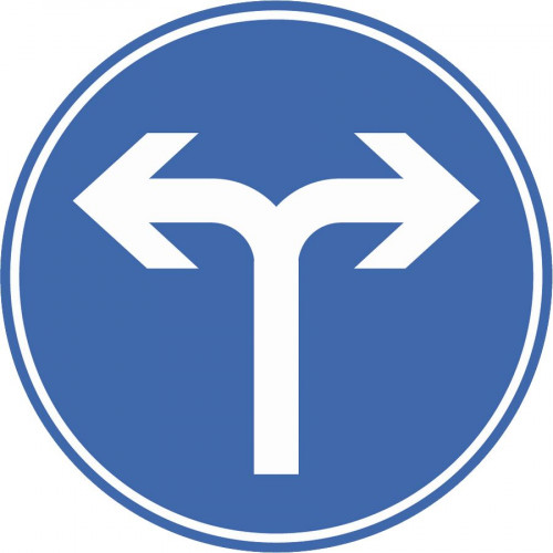 Vorgeschriebene Fahrtrichtung rechts und links