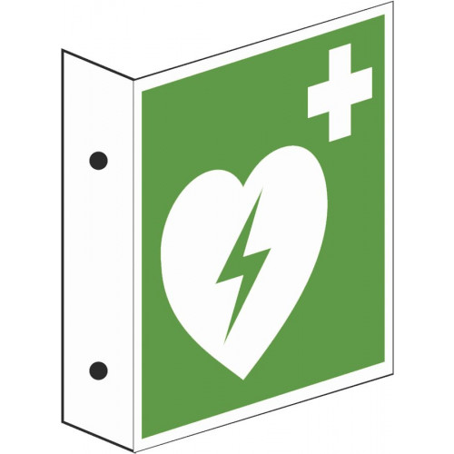 Fahnenschild Automatischer Externer Defibrillator (AED)