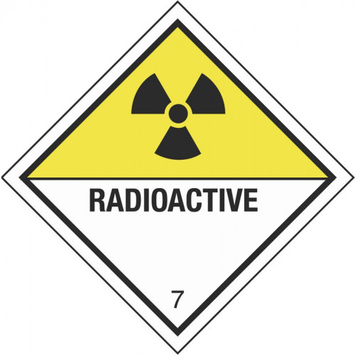 Gefahrzettel für radioaktive Stoffe der Klasse 7